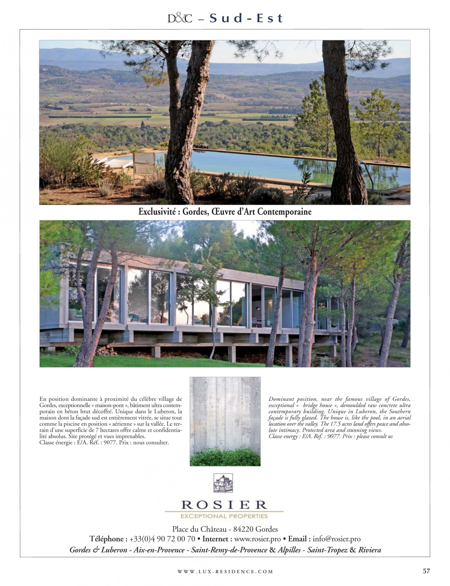 Publicité Rosier Demeures et Chateaux