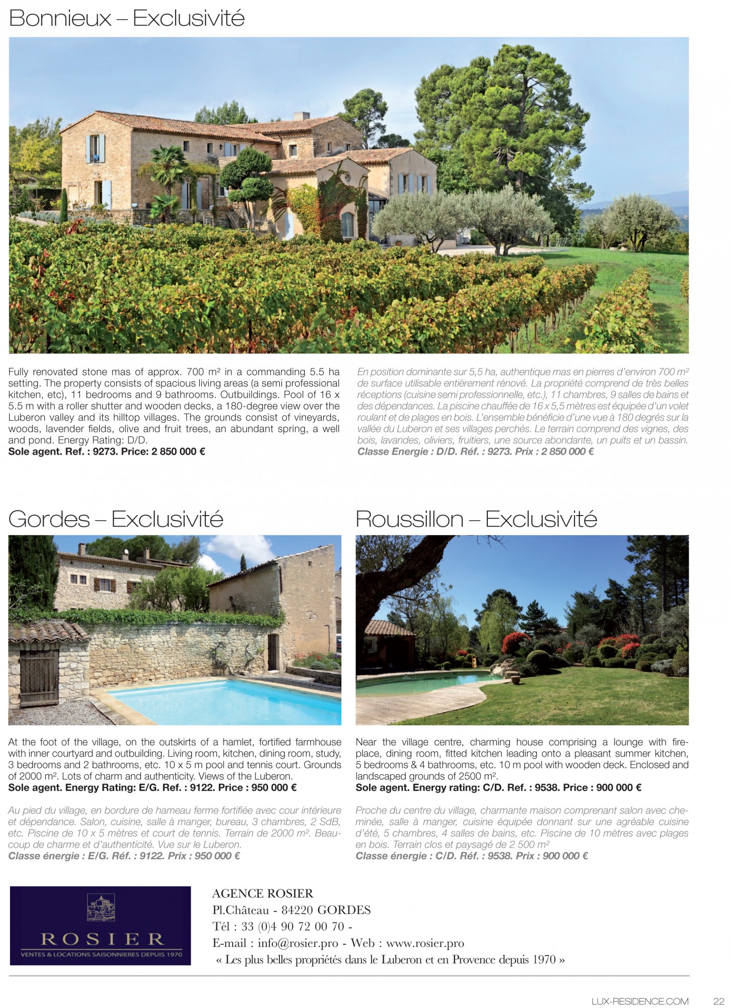 Lux Résidence, propriété de Rosier Immobilier